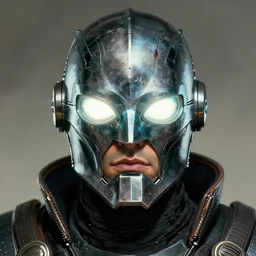 the doomslayer as a realistic scifi cyberpunk knight, closeup portrait art by donato giancola and greg rutkowski, vintage retro scifi, realistic face, digital art, trending on artstation, glowing mask, symmetry!!!