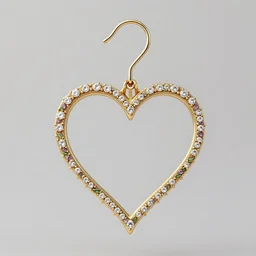 mystical gold and diamond thin curly heart shaped hanger with fine purple and green details, ultra detailed, centered, octane render, elegant, caustics