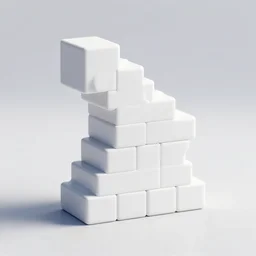 tetris blocks, white, trending on pinterest, keyshot 1 1