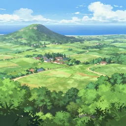 key anime visual of a landscape of reunion island, modern anime style, trending on artstation
