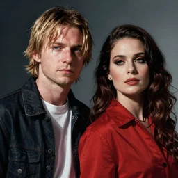 Kurt Kobain and lana del rey , by WLOP and artgerm, artstation, deviantart, pixiv