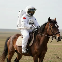 an astronaut riding a horse