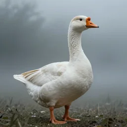 a goose in the style of hr giger, hyperrealistic, fog, 4k