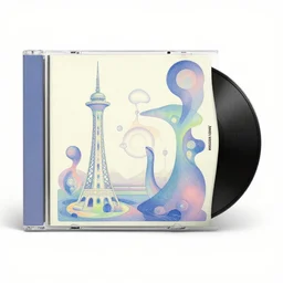 ook cover with a drawing of a tower, an album cover by james morrison, instagram contest winner, afrofuturism, biomorphic, trance compilation cd, artwork