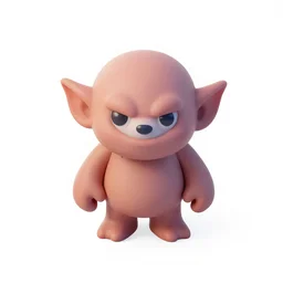 isometric view of a 3 d cartoonish goblin with a white background