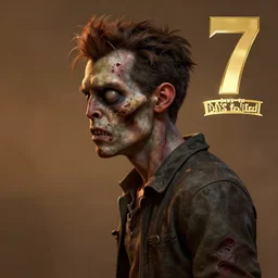 side view of morrissey as a zombie with cuts and with a large quiff and thick eyebrows and warm brown lighting, 7 days to die zombie, realistic proportions, fine art, award winning, intricate, elegant, sharp focus, cinematic lighting, digital painting, 8 k concept art, art by brom, art by michael hussar, 8 k