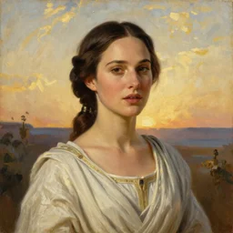 Painting of Natalie Portman as Padme Amidala. Art by william adolphe bouguereau. During golden hour. Extremely detailed. Beautiful. 4K. Award winning.