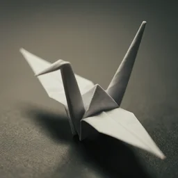 photo of an origami crane, beautiful, cinematic, natural light, interesting angle,