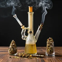 cannabis paraphernalia bong water pipe, weed, fire, smoke, petros afshar