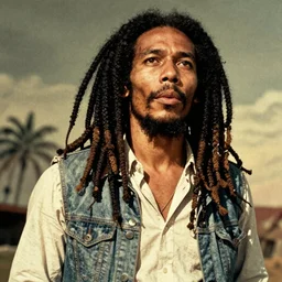 scifi Bob Marley by Robert McGinnis, pulp comic style, circa 1958, photorealism
