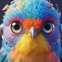 bird, through eyes of artificial intelligence by bak, karo, high tech, detailed, concept art, realistic, trending on artstation, vibrant colors, redshift render,
