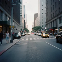 camera shot of city streets, raytracing