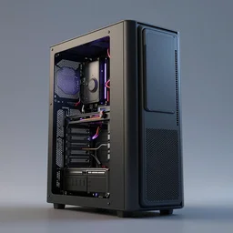 cyberpunk computer tower, realistic, 8 k, detailed, v - ray, octane render