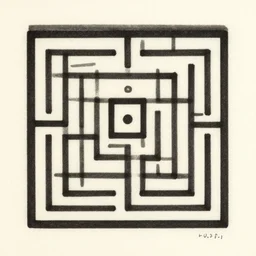 simple maze, lithograph