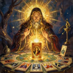 fantasy, wizard, deck of many things, magical, oil painting