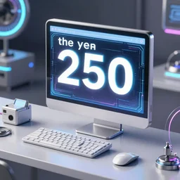 computer from the year 2050, techno-utopian style