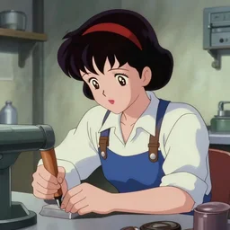 a film still of a 1 9 5 0's mechanic anime girl working in control room of ufo, finely detailed features, full body mid shot, perfect art, in the ufo, trending on pixiv fanbox, painted by gaston bussiere, makoto shinkai, akihiko yoshida, gaston bussiere, craig mullins, studio ghibli