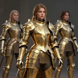 professional digital art of a hyper realistic and highly detailed woman golden armor. accurate rending of one woman in armor. greg rutkowski, zabrocki, karlkka, jayison devadas, intricate, trending on artstation, 8 k, unreal engine 5, pincushion lens effect