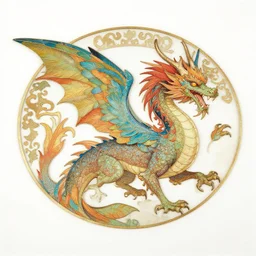 high angle shot of a feathered, colourful dragon, alphonse mucha, rhads, ross tran, artstation, artgem, octane render, 1 6 k