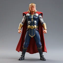 donald trump as thor, action figure stance, digital art, octane render