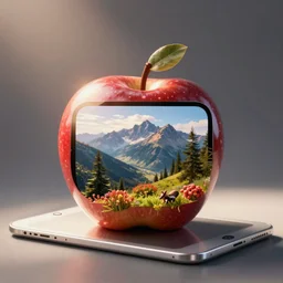an apple made out of ipads