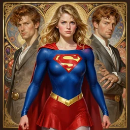 Supergirl, Mark Edward Fischbach, intricate, highly detailed, digital painting, artstation, concept art, smooth, sharp focus, illustration, Unreal Engine 5, 8K, art by artgerm and greg rutkowski and alphonse mucha
