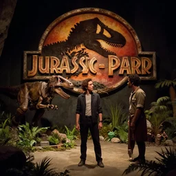 a still of jurassic park indoor scenario appearing in a film of jacques tati