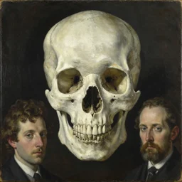 bone portrait by leonetto cappiello and wojciech siudmak and ernst fuchs, anni albers, oil on canvas