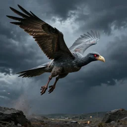 articuno flyling through a storm in the style of damien hirst