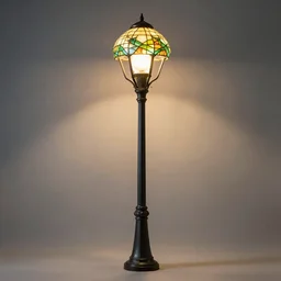 a modern lamppost in the style of louis tiffany