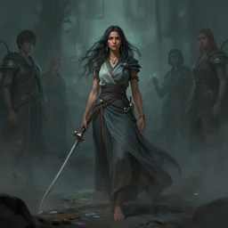 side shot centered painted portrait, maya ali as a wind sorcerer, octane render, gloomhaven, matte painting concept art, official fanart behance hd artstation by jesper ejsing, by rhads and makoto shinkai and lois van baarle and ilya kuvshinov and rossdraws