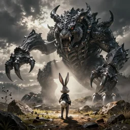 Bugs Bunny as a dark souls boss by Eric Joyner