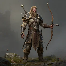 a fantasy proto - slavic mythology, zombie archer, slavic hero inspired blizzard games full body detailed and realistic 4 k trending on artstation, octane render