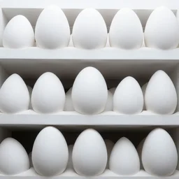 many white egg shaped spaces intersect and overlap to form a three - story building