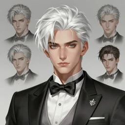 character concept art of a gorgeous stylish white haired steward | | distinct - fine, key visual, realistic shaded perfect face, fine details by stanley artgerm lau, wlop, rossdraws, james jean, andrei riabovitchev, marc simonetti, sakimichan, and jakub rebelka, trending on artstation