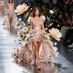 victoria secret runway show, light, shadows, reflections, flowers, epic composition, intricate, elegant, volumetric lighting, digital painting, highly detailed, artstation, sharp focus, illustration, concept art, artgerm and mina petrovic and timothy kong and marina federovna, ruan jia, steve mccurry,