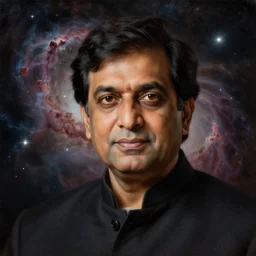 portrait of Shashi Tharoor in the space with nebulae, realistic painting, classical painting, high definition, digital art, dramatic lighting, matte painting, very detailed, realistic