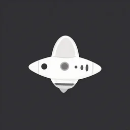 minimalist logo icon for a comedy club spaceship, victo ngai, kilian eng, lois van baarle, behance, beeple, artstation