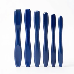 sapphire blue chisel set, professional product shot, isolated on a pure white background, centered, entire object in frame, sharp focus, soft studio lighting