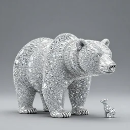 grizzly bear made of diamond