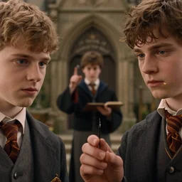 sharp, detailed, from a 2 0 1 9 sci fi color movie, set in 1 8 7 0 in an alternate universe, mid distant shot of three students practicing magic, at the'school of science and magic ', 1 8 7 0 s era clothing, good lighting, in focus, detailed eyes, 3 5 mm macro lens, live action, award winning lighting, award winning photography