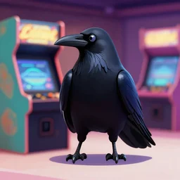 a raven in a fighting arcade game