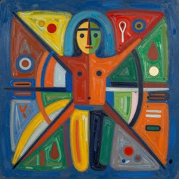 abstract art, cawamo, shamanic, nachilt in style of gabo mendoza