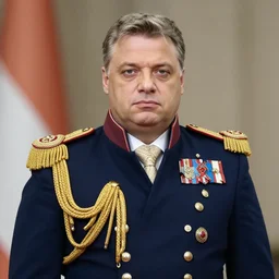id photo of a viktor orban in emperor outfit, art by victor stabin