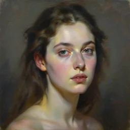 a painting of a woman portrait, avant - garde