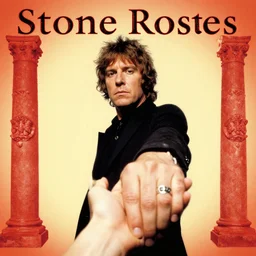 stone roses album cover with ian brown holding hand out perspective by esao andrews