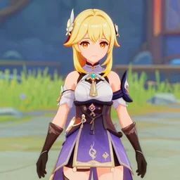 Katherine McNamara as a Genshin Impact character, in game screenshot