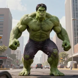 film still of the new netflix sci - fi action film'aaron judge vs the incredible hulk ', wide shot