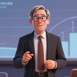 alexander grothendieck giving a talk, pixar movie, 3 d, animated