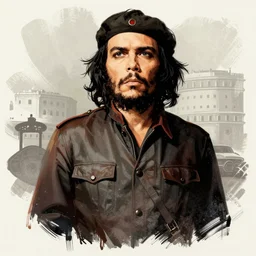 che guevara by ilya kuvshinov, illustration, in the style of guerrillero heroico, high quality